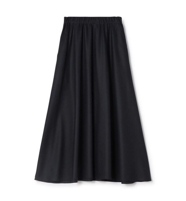 GALERIE VIE「フラノストレッチ ギャザーマキシスカート」|フレア|69 ネイビー