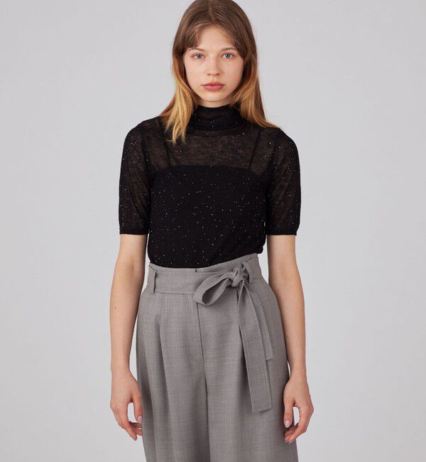 Ballsey「ミニスパンコール ハーフスリーブプルオーバー」|ニット・セーター|