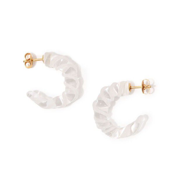 TOMORROWLAND GOODS「LEVENS JEWELS ツイストミニフープピアス」|ピアス|12 ホワイト系