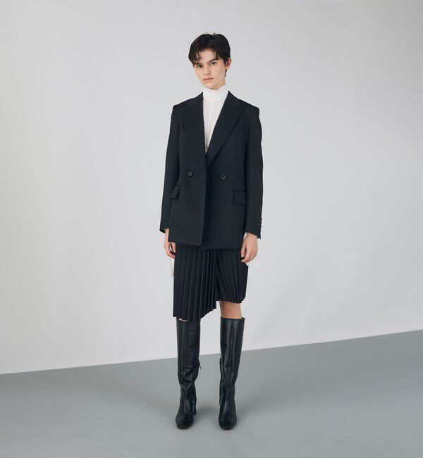 DES PRES「ハイツイストギャバジン イレギュラーヘムプリーツスカート」|スカート|