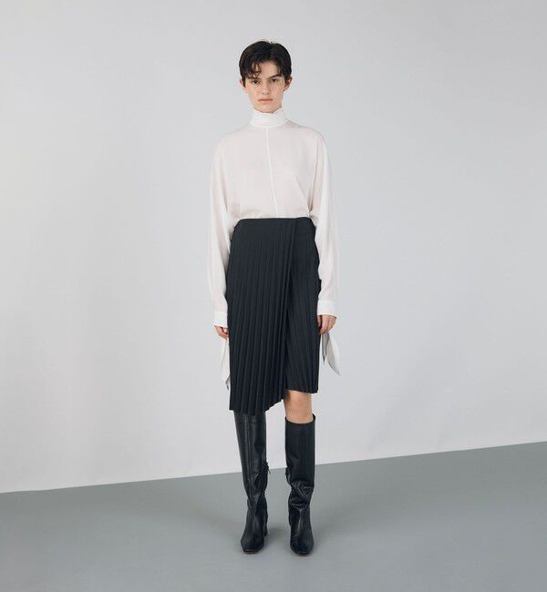DES PRES「ハイツイストギャバジン イレギュラーヘムプリーツスカート」|スカート|