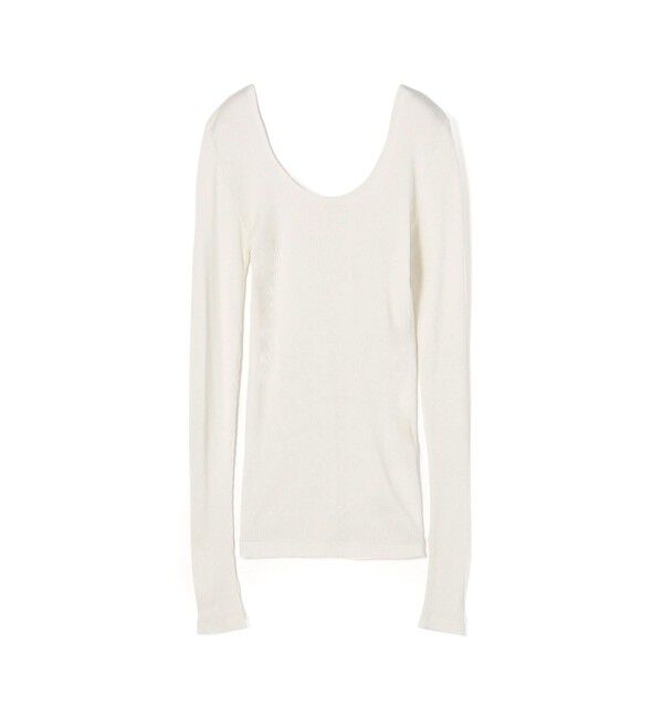 DES PRES「シルクコットンリブ Uネックプルオーバー」|Tシャツ・カットソー|11 ホワイト