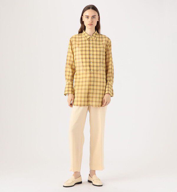 MACPHEE「コットンオーガンジーチェック チュニックシャツ」|シャツ・ブラウス|