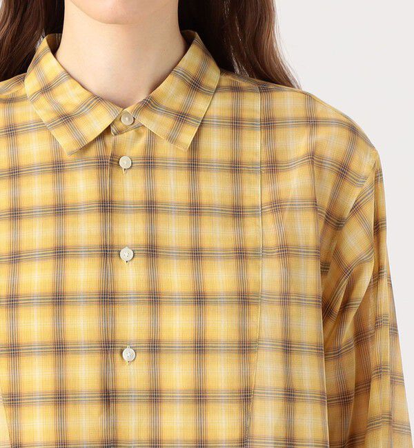 MACPHEE「コットンオーガンジーチェック チュニックシャツ」|シャツ・ブラウス|