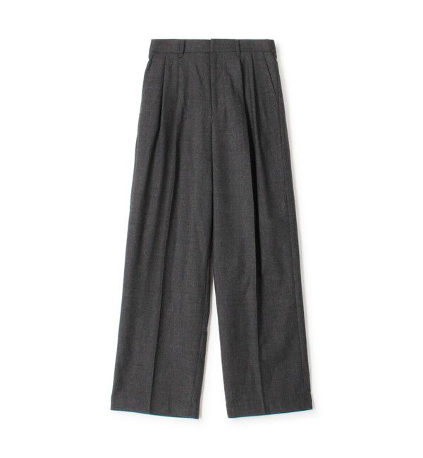 GALERIE VIE「ウーステッドフラノ タックストレートパンツ」|スラックス|17 チャコールグレー