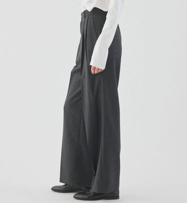GALERIE VIE「ウーステッドフラノ タックストレートパンツ」|スラックス|