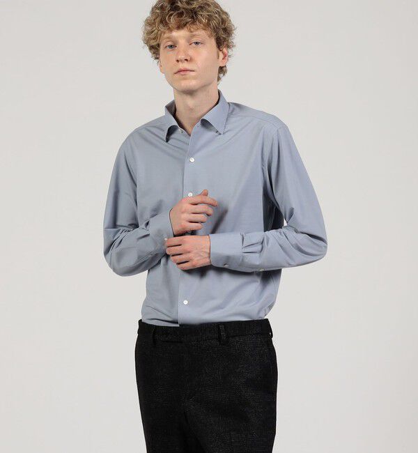 TOMORROWLAND MENS「ポリエステルコットンジャージー ループボタンダウンシャツ」|シャツ・ブラウス|