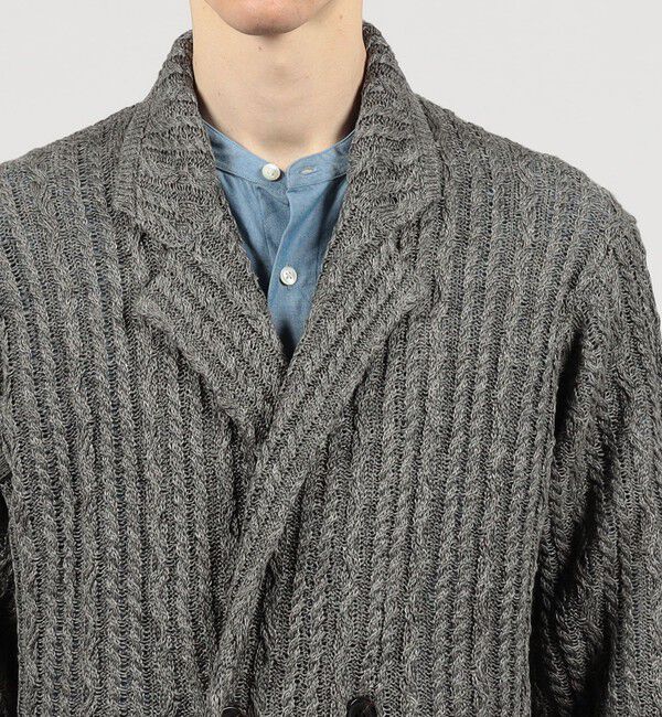 TOMORROWLAND MENS「プレミアムリネン ケーブルニットジャケット」|ニット・セーター|