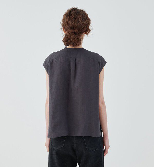 GALERIE VIE「リネンポプリン カットオフフリルブラウス」|シャツ・ブラウス|