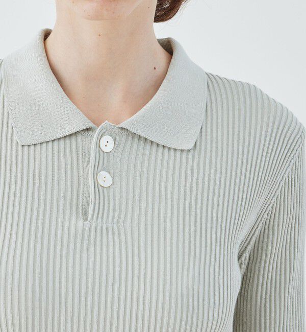 GALERIE VIE「ギザコットンリブ ポロカラープルオーバー」|ニット・セーター|