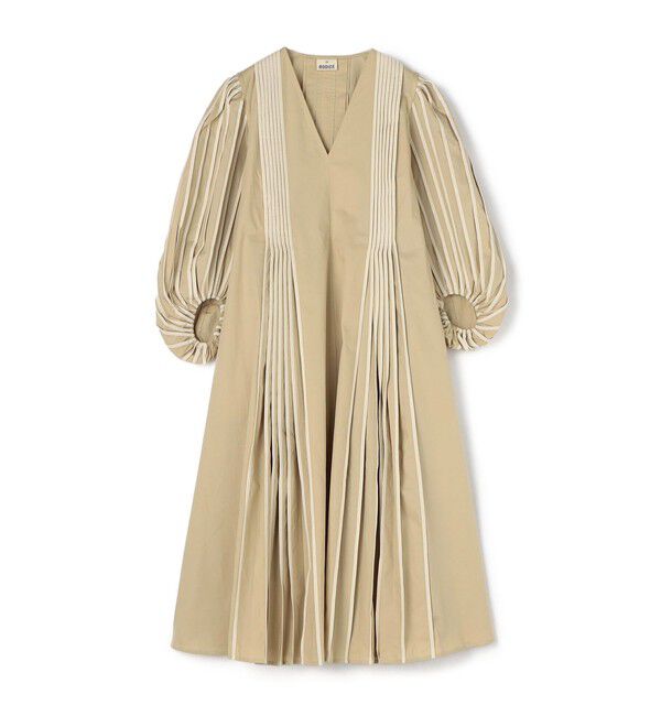 TOMORROWLAND BUYING WEAR「BODICE STUDIO V neck midi Vネックドレス」|ワンピース|42 ライトベージュ系