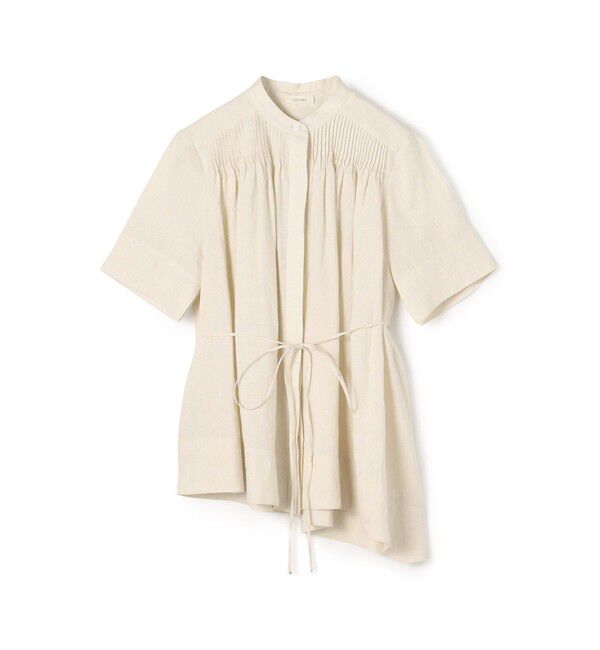 DES PRES「スパークリネン アシンメトリーヘムブラウス」|シャツ・ブラウス|41 ライトベージュ