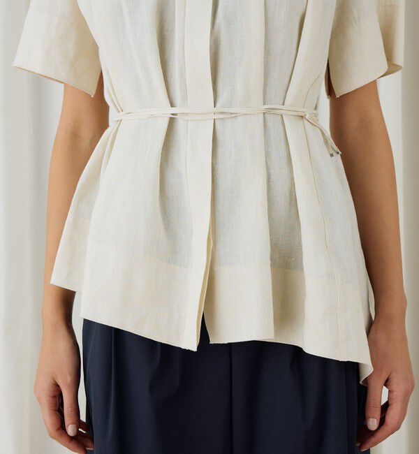 DES PRES「スパークリネン アシンメトリーヘムブラウス」|シャツ・ブラウス|