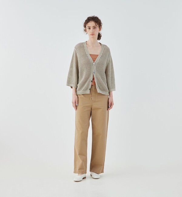 GALERIE VIE「オープンワークリネン Vネックカーディガン」|カーディガン|