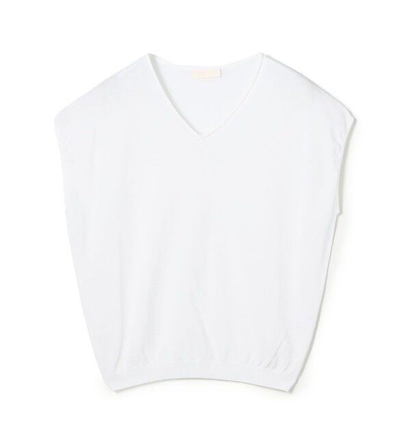 Ballsey「サスティナブルコットンナイロン Vネックノースリーブプルオーバー」|ニット・セーター|11 ホワイト