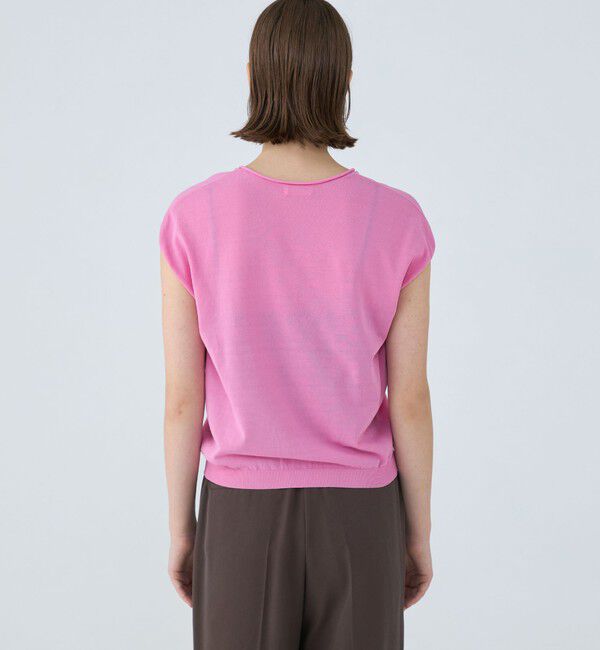 Ballsey「サスティナブルコットンナイロン Vネックノースリーブプルオーバー」|ニット・セーター|