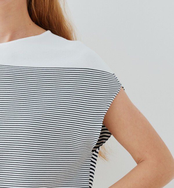 GALERIE VIE「クレープガーター フレンチスリーブプルオーバー」|ニット・セーター|