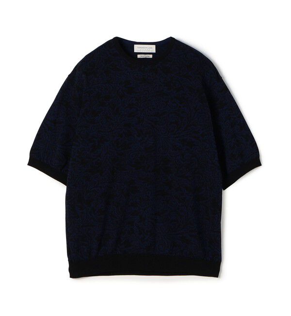 TOMORROWLAND MENS「TOMORROWLAND tricot ペイズリー柄 コットンハーフスリーブ ニット」|ニット・セーター|68 ネイビー系