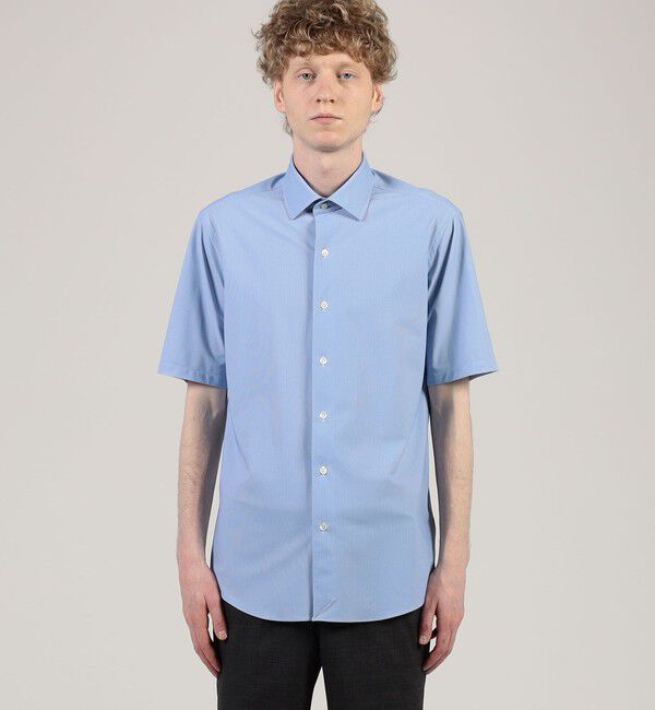 TOMORROWLAND MENS「ナイロンポリウレタン ワイドスプレッドカラー ハーフスリーブシャツ CANCLINI」|シャツ・ブラウス|