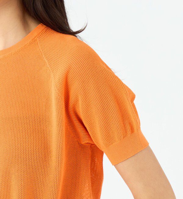 MACPHEE「コットンメッシュ ハーフスリーブプルオーバー」|ニット・セーター|