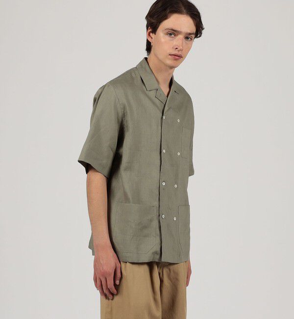TOMORROWLAND MENS「リネン ダブルブレステッド ハーフスリーブシャツ」|シャツ・ブラウス|