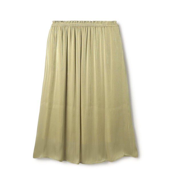 Ballsey「スパークルサテン ギャザースカート」|フレア|23 イエロー