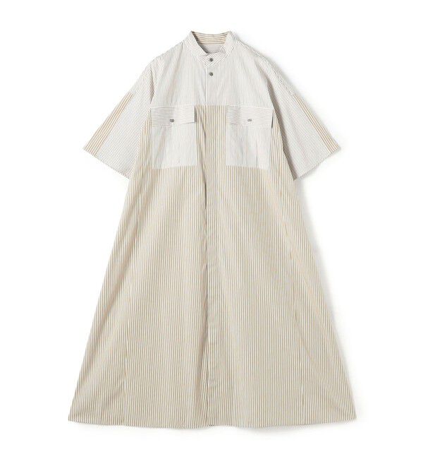 GALERIE VIE「コンパクトポプリン スタンドネックシャツワンピース」|ワンピース|44 ベージュ系