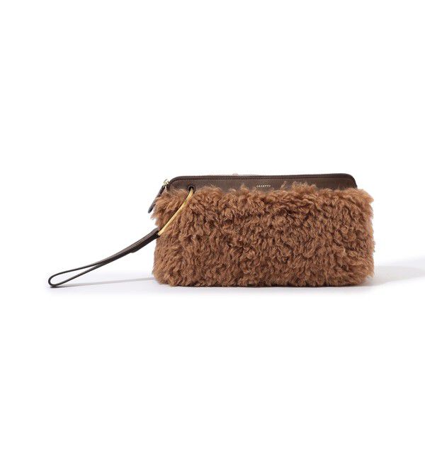 TOMORROWLAND GOODS「ORSETTO ECO FUR CLUTCH バッグ」|クラッチバッグ|46 ブラウン系