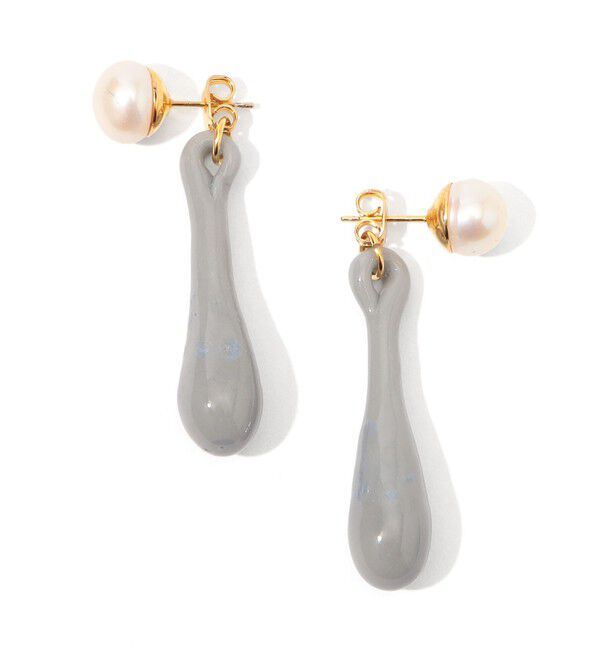 TOMORROWLAND GOODS「LEVENS JEWELS Pearl&Tear ピアス」|ピアス|15 グレー