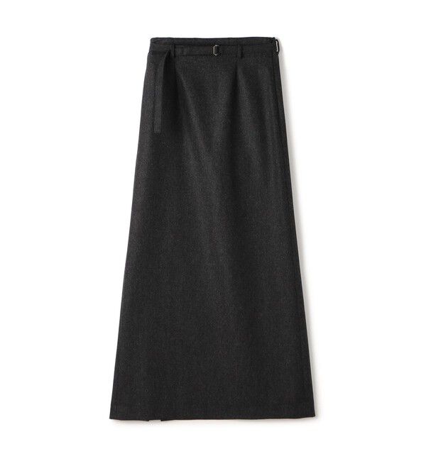 Edition「ウールメルトンポプリン Iラインスカート」|スカート|18 ブラック系
