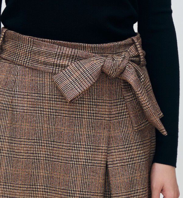 TOMORROWLAND collection「シックバーガンディー アシンメトリータックスカート」|タイト|