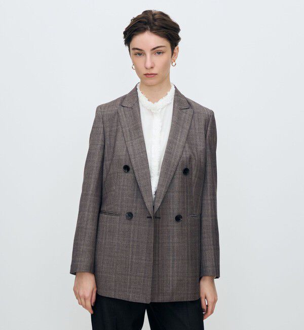 TOMORROWLAND collection「ZELANDER GLEN CHECK ダブルブレストジャケット」|テーラードジャケット|
