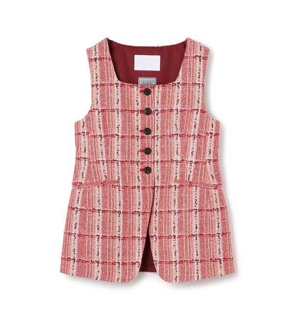 Ballsey「Cherry Pie スクエアネックジレ」|ベスト・ジレ|36 レッド系