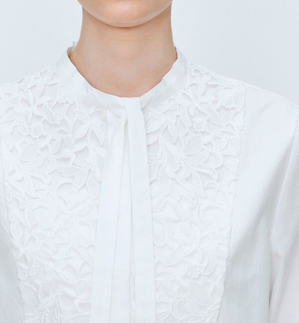 TOMORROWLAND collection「ケミカルフラワーレース タイブザムブラウス」|シャツ・ブラウス|