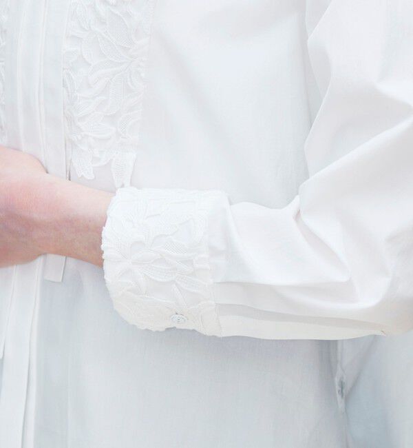 TOMORROWLAND collection「ケミカルフラワーレース タイブザムブラウス」|シャツ・ブラウス|