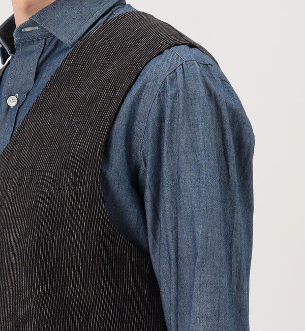 TOMORROWLAND BUYING WEAR「ERRICO FORMICOLA リネンストライプ チェックベスト」|ベスト・ジレ|