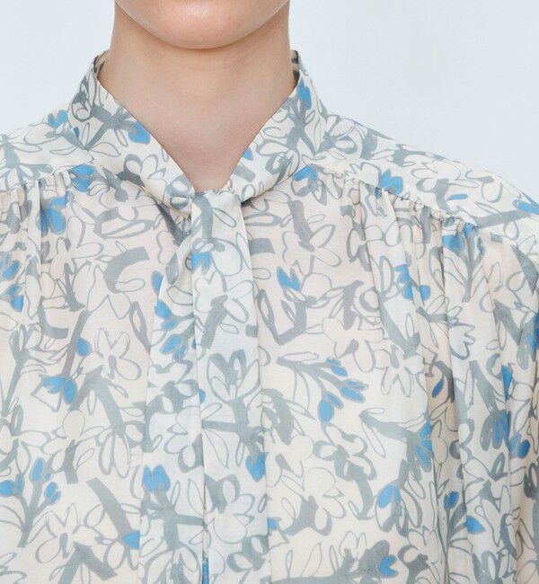 TOMORROWLAND collection「ペタルフラワープリント ボウタイブラウス」|シャツ・ブラウス|