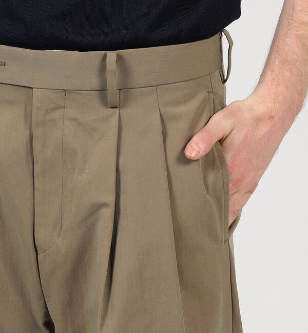 TOMORROWLAND MENS「コットンナイロンツイル 2タックワイドストレートパンツ」|スラックス|