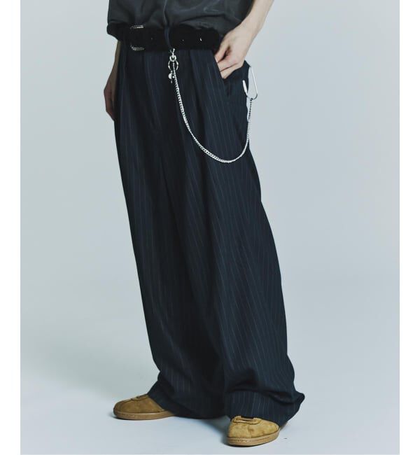 JOINT WORKS「ワイドタック ストライプ トラウザーズ / Wide Tuck Stripe Trousers」|スラックス|
