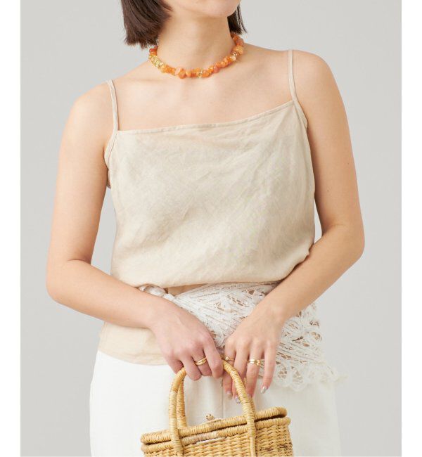IENA LA BOUCLE「IENA LA BOUCLE リネンブロードバイヤスキャミソール」|キャミソール|
