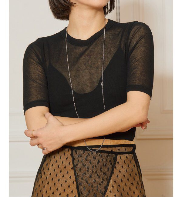 IENA LA BOUCLE「《追加》IENA LA BOUCLE 水撚りガスフライス半袖プルオーバー」|Tシャツ・カットソー|