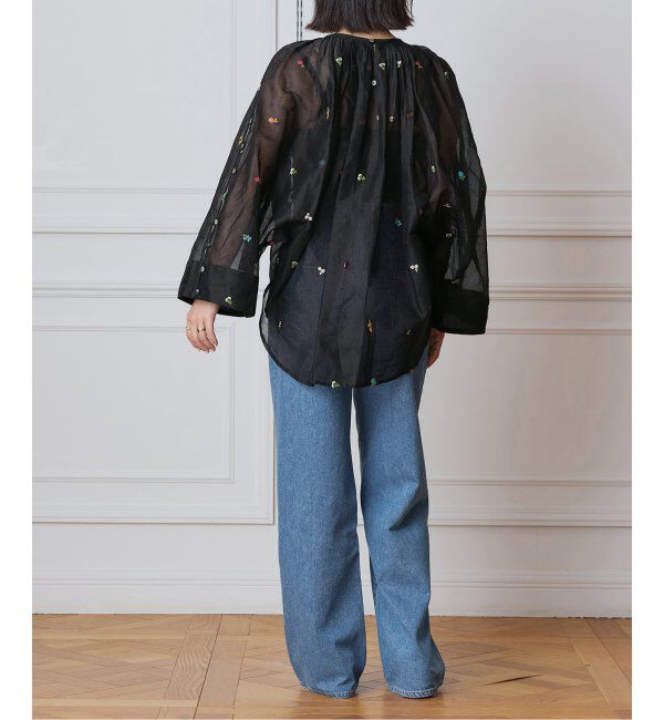 IENA LA BOUCLE「IENA LA BOUCLE フラワー刺繍ボレロブラウス」|シャツ・ブラウス|