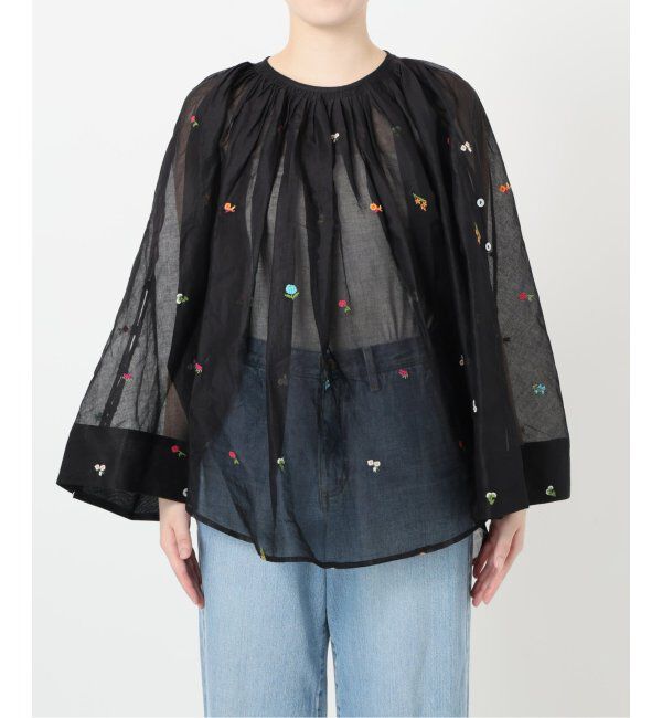 IENA LA BOUCLE「IENA LA BOUCLE フラワー刺繍ボレロブラウス」|シャツ・ブラウス|