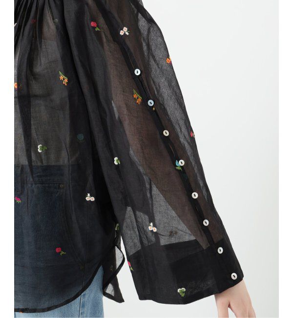 IENA LA BOUCLE「IENA LA BOUCLE フラワー刺繍ボレロブラウス」|シャツ・ブラウス|