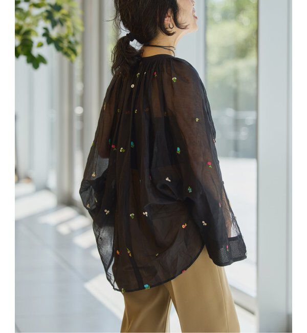 IENA LA BOUCLE「IENA LA BOUCLE フラワー刺繍ボレロブラウス」|シャツ・ブラウス|