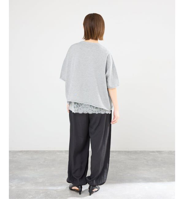 IENA「《追加3予約》LEVITA コットンハーフスリーブプルオーバー」|ニット・セーター|