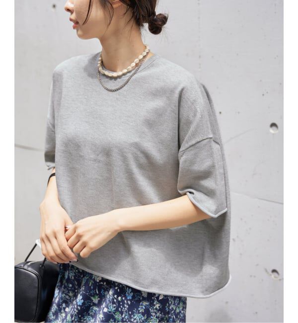 IENA「《追加3予約》LEVITA コットンハーフスリーブプルオーバー」|ニット・セーター|