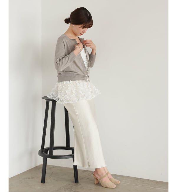 IENA「《WEB限定/追加2》フラワーエンブロイダリー キャミソール」|キャミソール|