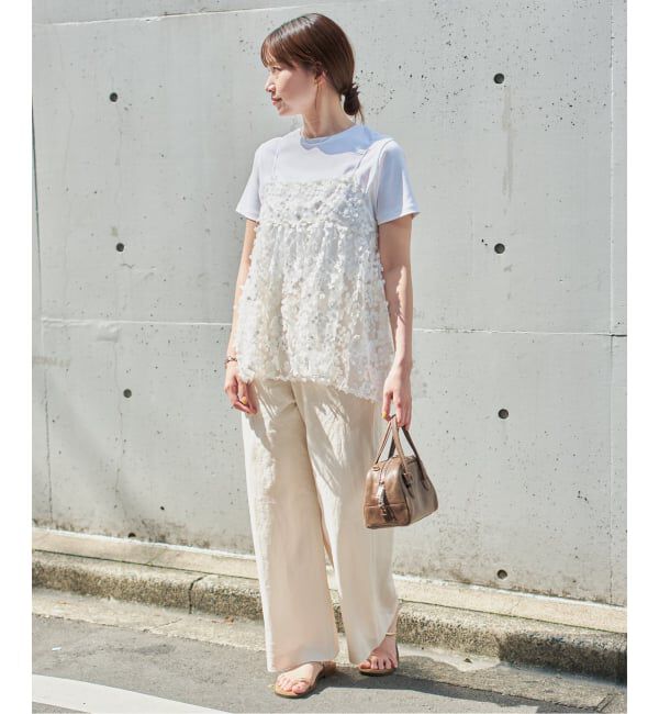 IENA「《WEB限定/追加2》フラワーエンブロイダリー キャミソール」|キャミソール|