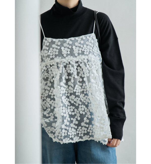IENA「《WEB限定/追加2》フラワーエンブロイダリー キャミソール」|キャミソール|